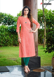 Zoori traditional rayon print kurti for women, part of Saree Ghor Charlotte's ethnic salwar kameez collection, showcasing vibrant patterns.