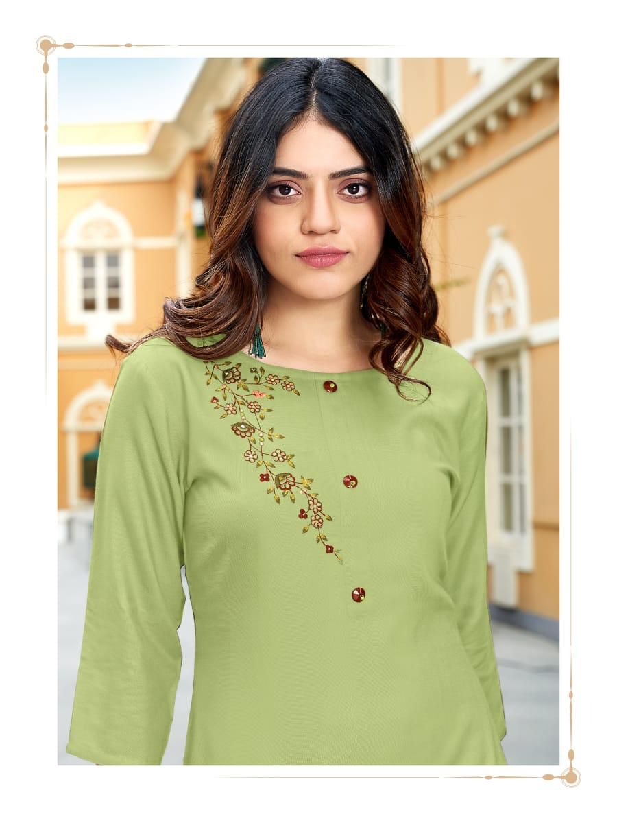 Traditional cotton Kurti from Sarena Vol2 by Saree Ghor Charlotte, featuring vibrant ethnic design for women.