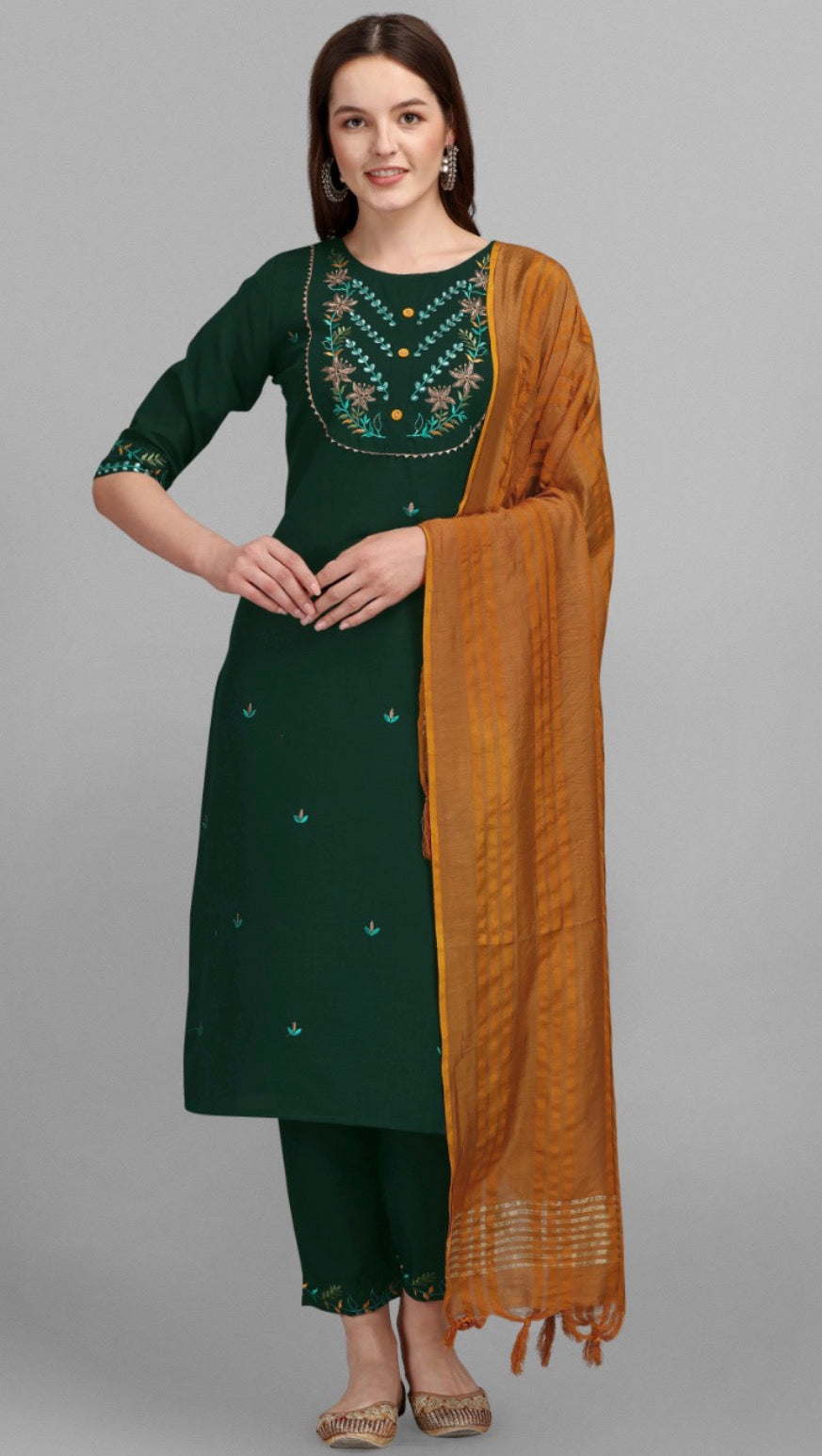 Traditional cotton printed Salwar Kameez suit for women by Saree Ghor Charlotte, showcasing ethnic design and vibrant patterns.