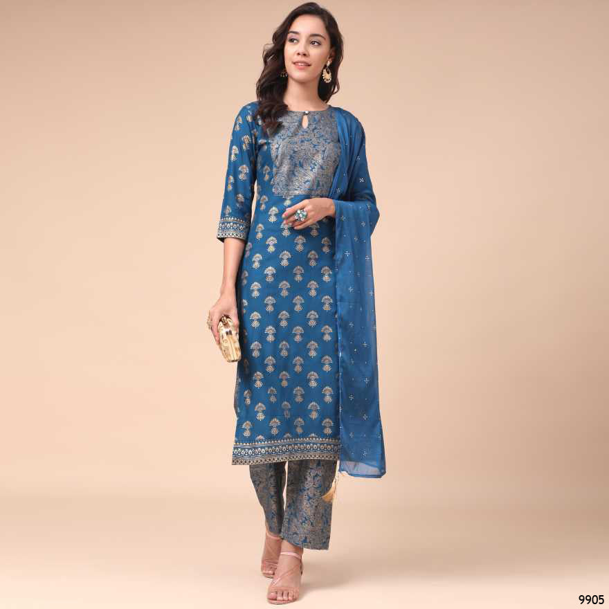 Traditional Designer Wear Kurti with Pant and Dupatta Set - 9905-Ethnic Wear for Women - Saree Ghor Charlotte