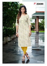 Zoori traditional rayon print kurti for women, paired with salwar kameez, in vibrant ethnic wear designed by Saree Ghor Charlotte.
