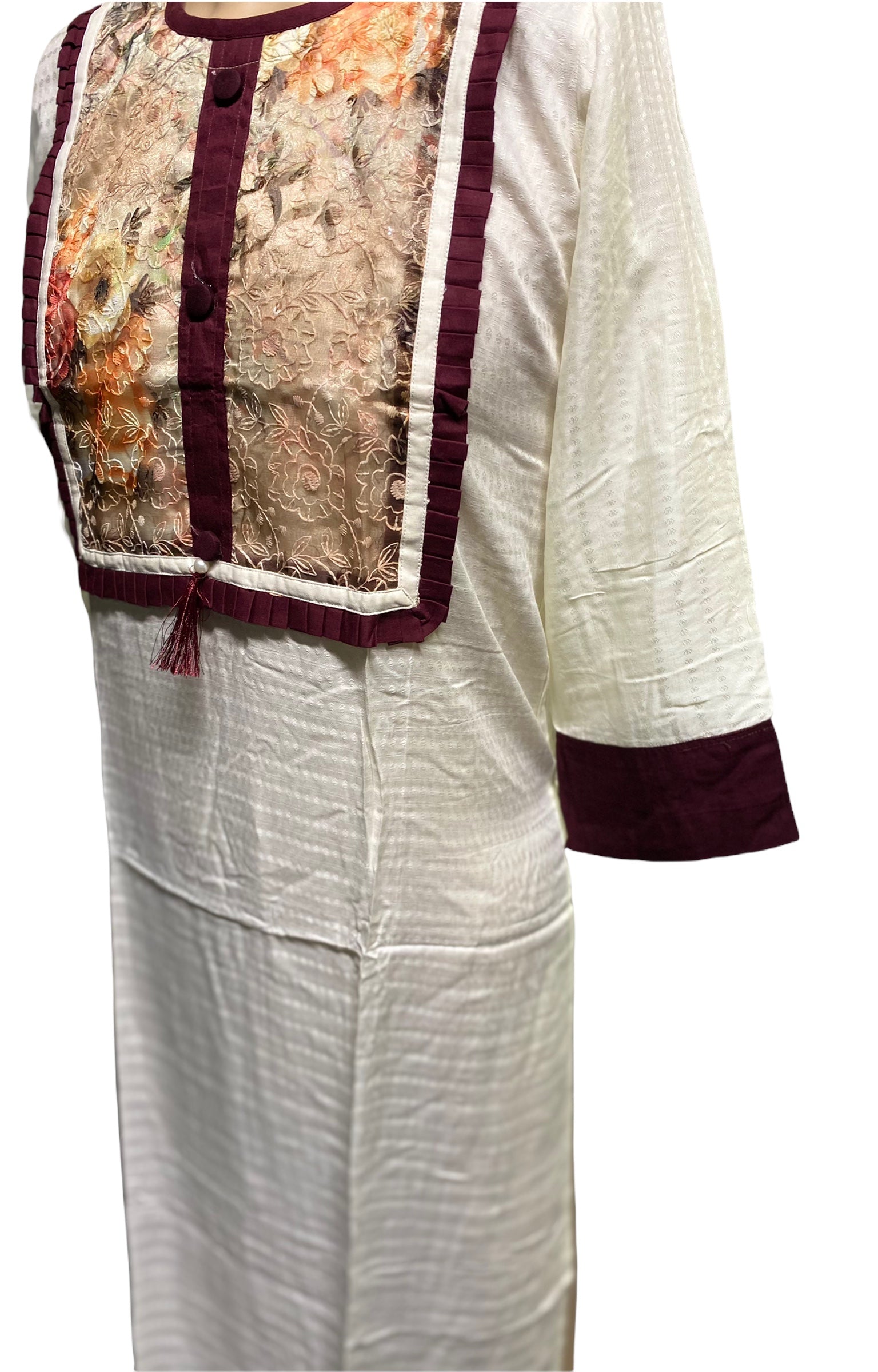 Traditional cotton long sleeve Salwar Kameez by Saree Ghor Charlotte, showcasing elegant ethnic wear for women.