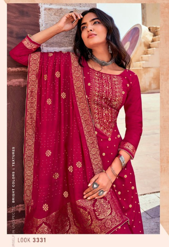 Traditional designer silk Salwar Kameez by Saree Ghor Charlotte, elegant ethnic wear for women with intricate details and vibrant fabric.